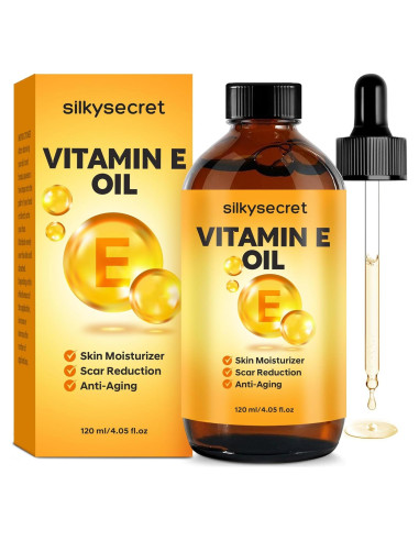 Aceite de Vitamina E Orgánico SilkySecret 120 ml Hidratante Facial y Corporal