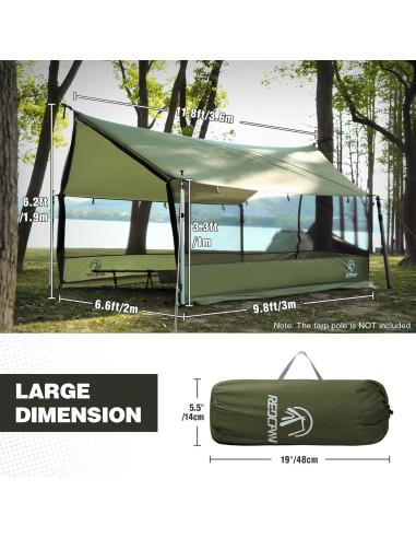 Tienda de Pantalla REDCAMP 3x2x1.9m para Camping y Jardín
