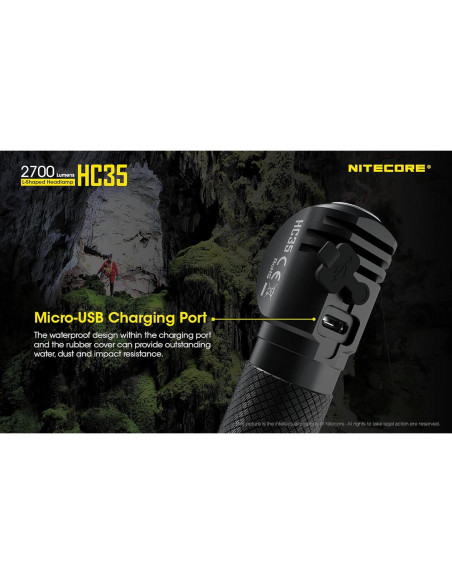 Linterna Frontal Nitecore HC35 2700 Lúmenes Recargable USB Linterna Frontal Nitecore HC35 2700 Lúmenes Recargable USB