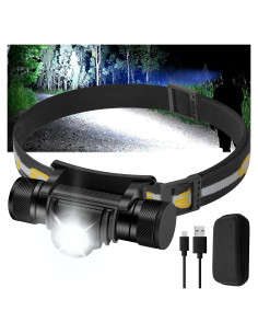 Linterna Frontal Recargable Rugtol 1200 Lúmenes IP66 9 Modos
