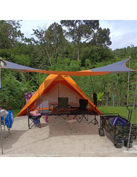 Toldo de Camping Top Lander 410x410cm Impermeable Naranja/Gris Toldo de Camping Top Lander 410x410cm Impermeable Naranja/Gris