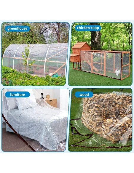 Lona Transparente ADRUEKMV 1.83x3.66m Impermeable Alta Resistencia Lona Transparente ADRUEKMV 1.83x3.66m Impermeable Alta Resistencia