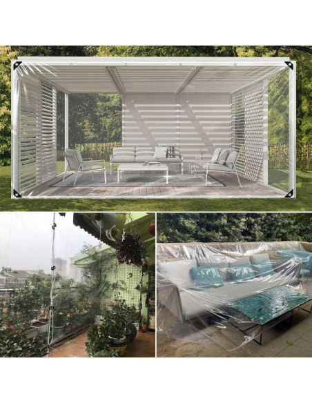 Lona Transparente Pesada MINGPINHUIUS 3x3m Impermeable UV Lona Transparente Pesada MINGPINHUIUS 3x3m Impermeable UV