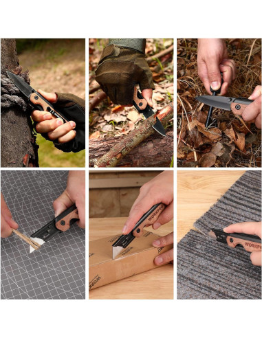Cuchillo Plegable 2-en-1 WORKPRO con 10 Cuchillas SK5