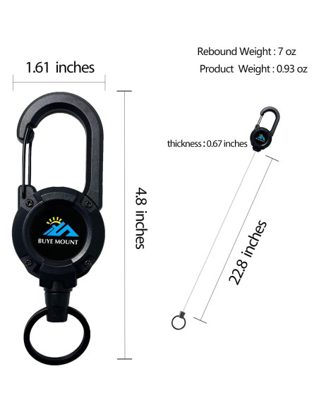 Llave Retráctil Resistente Yojaro 2 Pack Negro 63.5 cm Llave Retráctil Resistente Yojaro 2 Pack Negro 63.5 cm