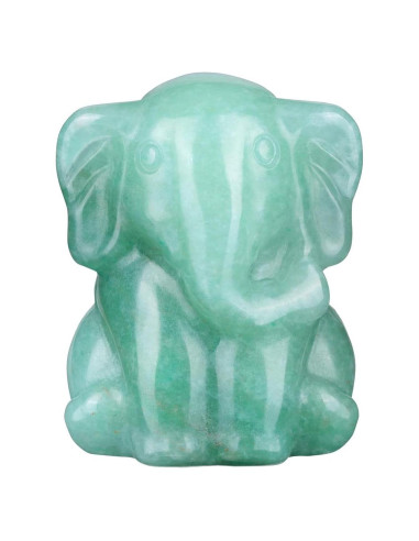 Estatua de Elefante de Cristal Aventurina Verde Jovivi 5cm