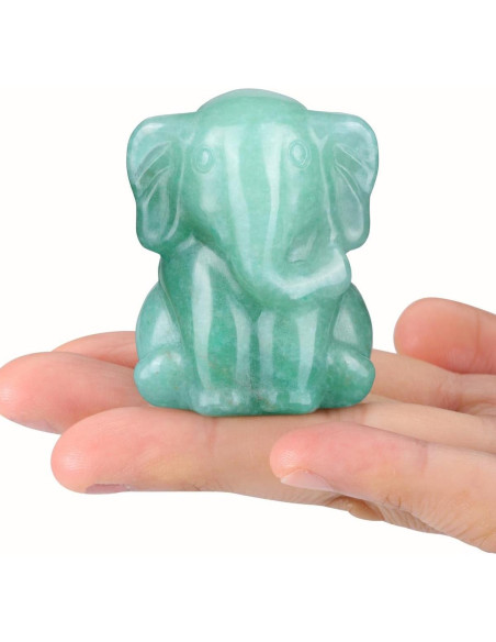 Estatua de Elefante de Cristal Aventurina Verde Jovivi 5cm Estatua de Elefante de Cristal Aventurina Verde Jovivi 5cm
