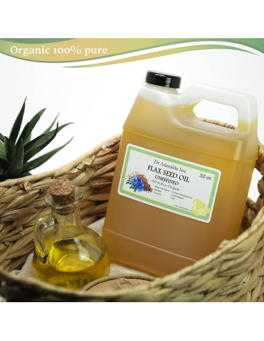 Aceite de Semilla de Lino Orgánico Dr Adorable 946 ml Prensado en Frío