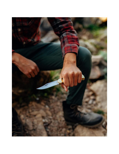 Cuchillo Plegable Buck 110 Hunter 9.53 cm con Funda de Cuero