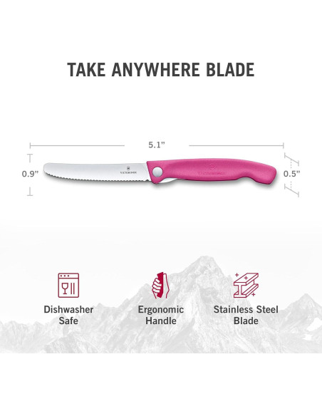 Cuchillo de Pelar Plegable Victorinox Swiss Classic Rosa 10.9 cm Cuchillo de Pelar Plegable Victorinox Swiss Classic Rosa 10.9 cm