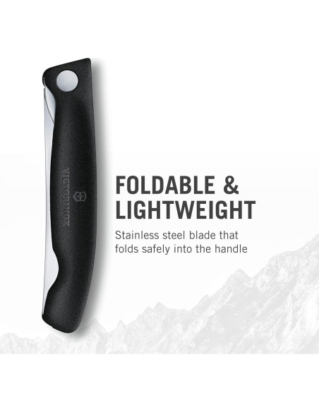 Cuchillo de Pelar Plegable Victorinox 10.9 cm Hoja Recta Negra Cuchillo de Pelar Plegable Victorinox 10.9 cm Hoja Recta Negra