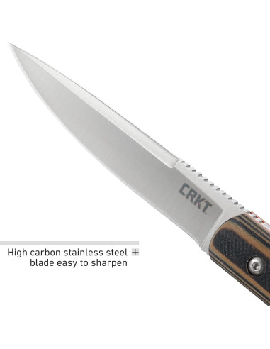 Cuchillo de Caza CRKT Biwa 2382 Ligero con Funda de Nylon