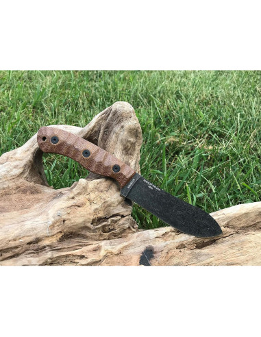 Cuchillo ESEE JG5 Nessmuk con mango de micarta y funda de cuero