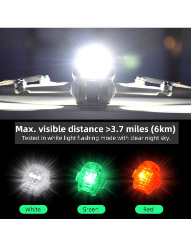 Luz Estroboscópica HeiyRC para Drones - Recargable, 10 Modos