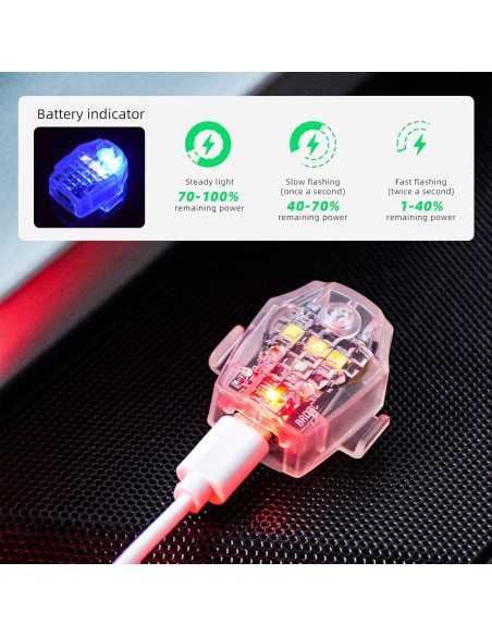 Luz Estroboscópica HeiyRC para Drones - Recargable, 10 Modos Luz Estroboscópica HeiyRC para Drones - Recargable, 10 Modos