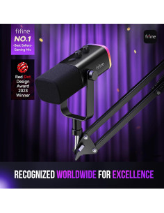 Micrófono Dinámico USB/XLR FIFINE AM8T con Soporte y RGB 2