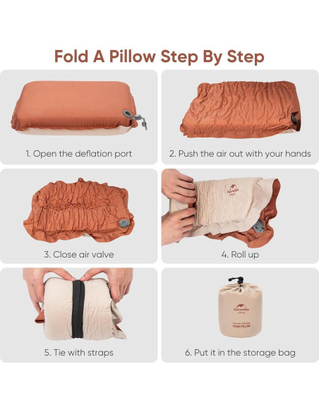 Almohada de Camping Naturehike CP01 Ergonómica Autoinflable Almohada de Camping Naturehike CP01 Ergonómica Autoinflable