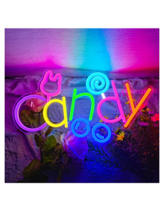 Luz de Neón LED Caramelo Conejo WAMPUTO 40x23 cm USB
