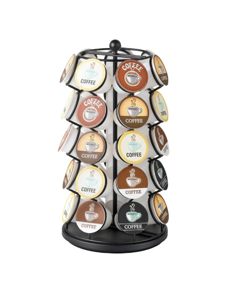 Soporte Giratorio para K Cup Nifty - Organizador Negro 35 Cápsulas Soporte Giratorio para K Cup Nifty - Organizador Negro 35 Cápsulas
