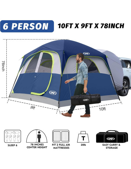 Tienda SUV UNP para Camping 6 Personas Impermeable 2.74x3.05m Tienda SUV UNP para Camping 6 Personas Impermeable 2.74x3.05m