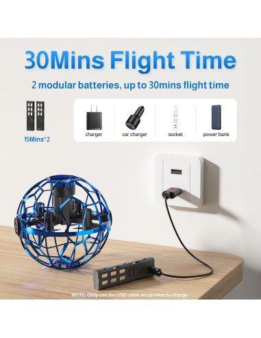 Bola Voladora UranHub H4803 Azul, 30 Min Vuelo, Juguete Volador