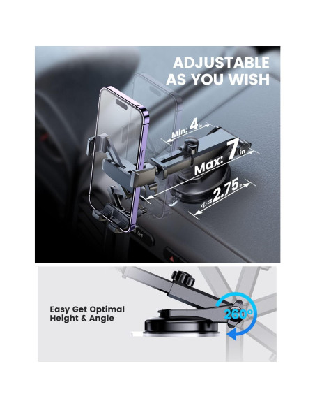 Soporte para Teléfono eSamcore para Coche con Ventosa 3 en 1 Soporte para Teléfono eSamcore para Coche con Ventosa 3 en 1