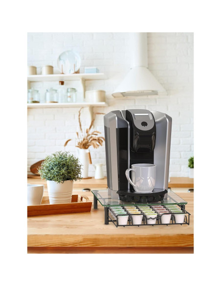 Soporte para K-Cup Deco Brothers 30 cápsulas vidrio templado Soporte para K-Cup Deco Brothers 30 cápsulas vidrio templado