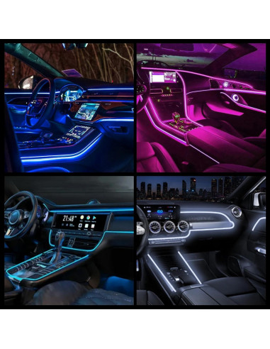 Luces LED de Tira YUGUANG para Interiores de Coche 5 en 1