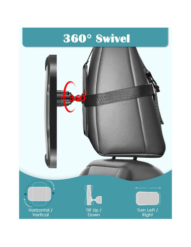 Espejo para Bebé Zacro Irrompible 34.5x19.3 cm Ajustable 360