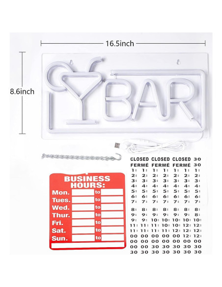 Luz de Neón LED JFLLamp Bar 42x22 cm para Decoración Luz de Neón LED JFLLamp Bar 42x22 cm para Decoración