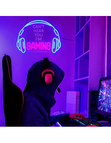 Luz de Neón LED ReyeeInc para Auriculares Gaming Regulable