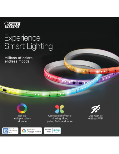 Tira de Luz LED Inteligente Feit Electric 4.88m RGBW Control Remoto