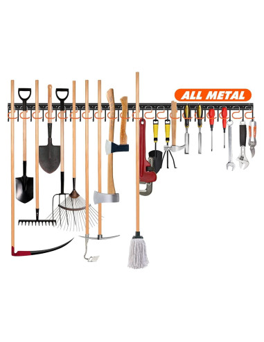 Organizador de Herramientas de Jardín TVKB 68" Metal Montaje Pared
