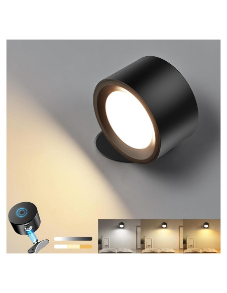 Aplique de Pared LED Recargable AUDERWIN 3 Temperaturas Color Aplique de Pared LED Recargable AUDERWIN 3 Temperaturas Color