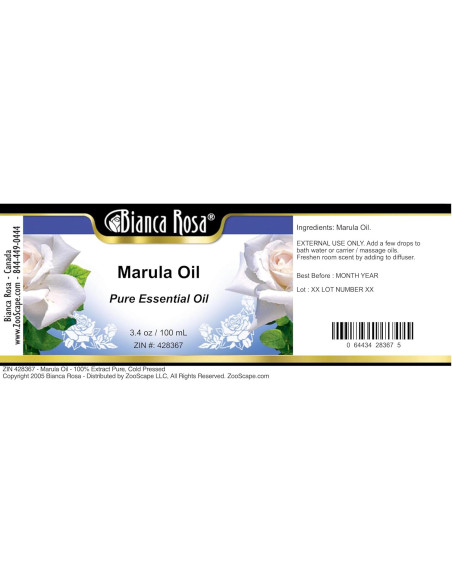 Aceite de Marula 100% Puro Bianca Rosa 100 mL - Paquete de 3 Aceite de Marula 100% Puro Bianca Rosa 100 mL - Paquete de 3