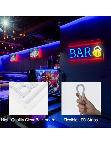 Letrero de Neón LED de Cerveza BK-Neon Life 42x25 cm USB Letrero de Neón LED de Cerveza BK-Neon Life 42x25 cm USB