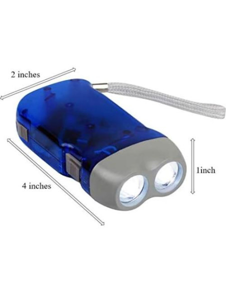 Linterna de Manivela Evelots - Paquete de 4 - LED Doble - Camping y Emergencias Linterna de Manivela Evelots - Paquete de 4 - LED Doble - Camping y Emergencias