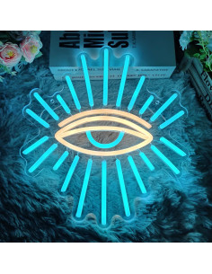 Cartel de Neón LED Ojo Malvado Abooly 33x30 cm Azul 2