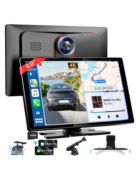 Pantalla Portátil Carplay TECXERLLON 9" HD con Doble Cámara Pantalla Portátil Carplay TECXERLLON 9" HD con Doble Cámara