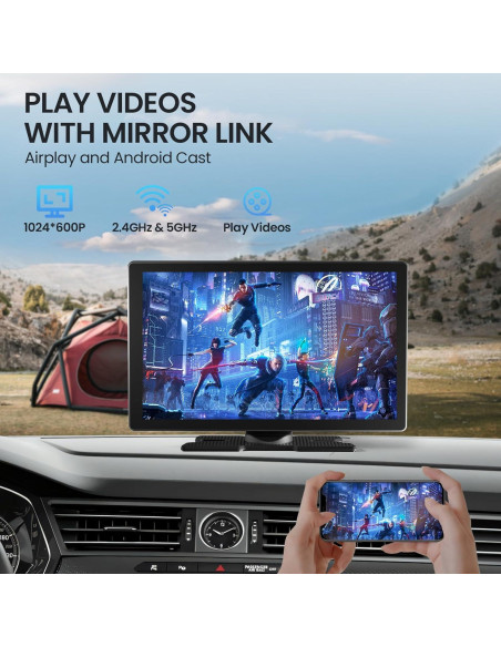 Pantalla Portátil Carplay TECXERLLON 9" HD con Doble Cámara Pantalla Portátil Carplay TECXERLLON 9" HD con Doble Cámara