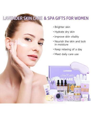 Kit de Spa y Cuidado Facial GiftPeak - Lavanda, 1.36 kg