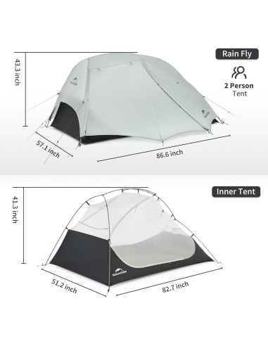 Tienda de Camping Naturehike Star River UL 2 Personas Impermeable