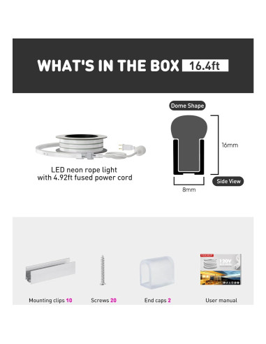 Luces de Cuerda LED Shine Decor 5m 4500K IP65 Conectables