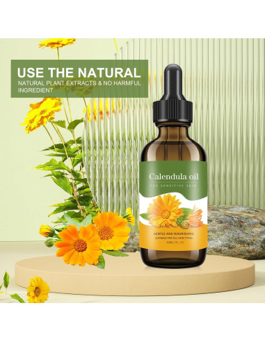 Aceite de Caléndula 100% Natural Bmrewax 29.57 ml - Antienvejecimiento y Hidratación