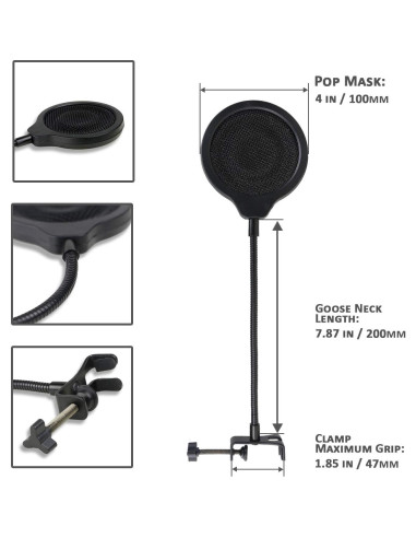 Filtro Pop YOUSHARES para Micrófono Blue Yeti X 100mm