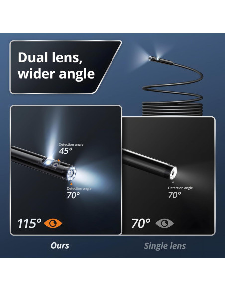 Borescopio Fulljion Doble Lente 1920P con Luz LED 5m Borescopio Fulljion Doble Lente 1920P con Luz LED 5m