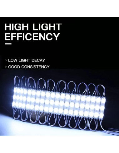 Módulo LED 20pcs 2835 SMD 6000K Blanco Impermeable