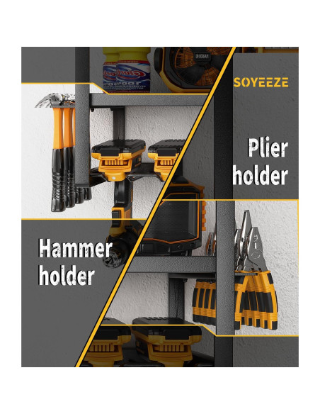 Organizador de Herramientas SOYEEZE 3 Capas Pared Negro 8 Taladros Organizador de Herramientas SOYEEZE 3 Capas Pared Negro 8 Taladros