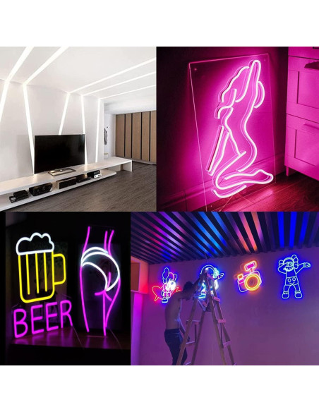 Luces de tira LED Neón MaxLaxer 5m 12V Impermeables Blancas Luces de tira LED Neón MaxLaxer 5m 12V Impermeables Blancas