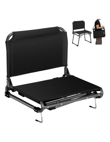 Silla Plegable de Estadio Azaeahom con Soporte Espalda Negra